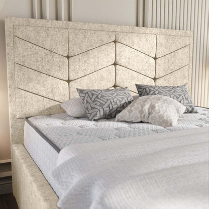 Lancaster Upholstered Bed - Cream Chenille
