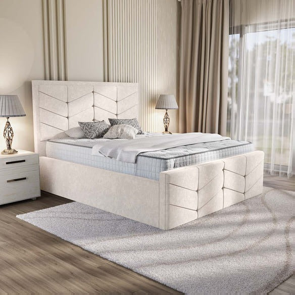 Lancaster Upholstered Bed - Cream Naples