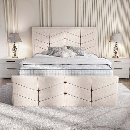 Lancaster Upholstered Bed - Cream Naples