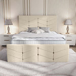 Lancaster Upholstered Bed - Cream Plush Velvet