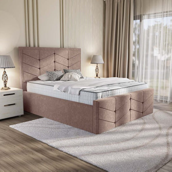 Lancaster Upholstered Bed - Mauve Naples