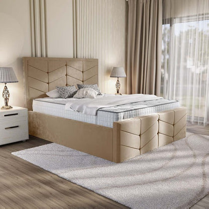 Lancaster Upholstered Bed - Mink Plush Velvet