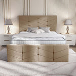 Lancaster Upholstered Bed - Mink Plush Velvet