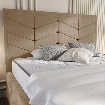 Lancaster Upholstered Bed - Mink Plush Velvet