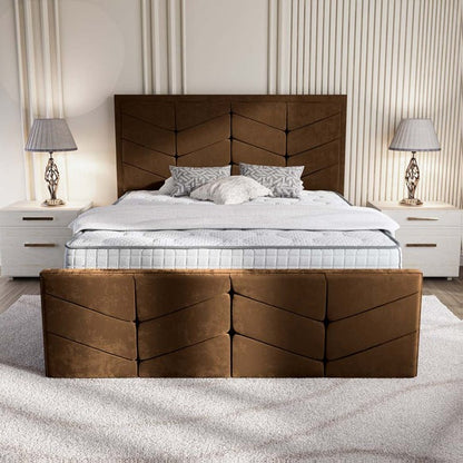 Lancaster Upholstered Bed - Mocca Plush Velvet