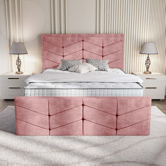 Lancaster Upholstered Bed - Pink Coniston