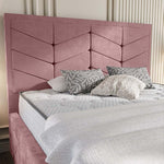 Lancaster Upholstered Bed - Pink Plush Velvet