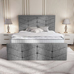 Lancaster Upholstered Bed - Silver Chenille
