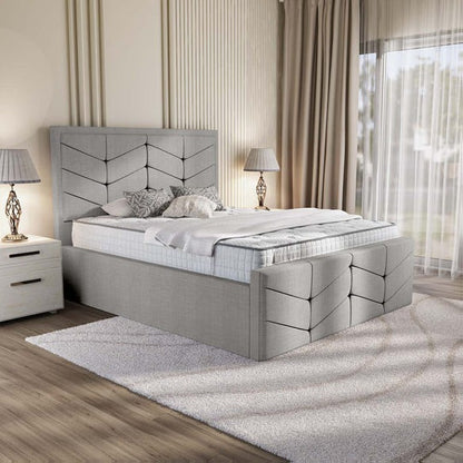 Lancaster Upholstered Bed - Silver Linoso