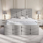 Lancaster Upholstered Bed - Silver Linoso