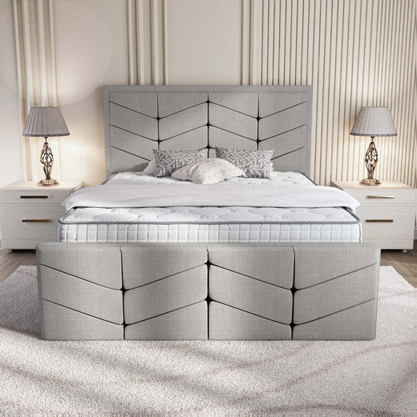 Lancaster Upholstered Bed - Silver Linoso