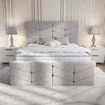 Lancaster Upholstered Bed - Silver Plush Velvet
