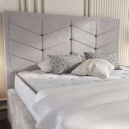 Lancaster Upholstered Bed - Silver Plush Velvet