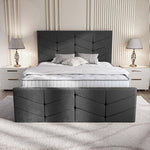 Lancaster Upholstered Bed - Steel Plush Velvet