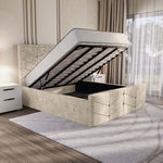 Lancaster Upholstered Ottoman Bed - Almond Coniston