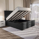 Lancaster Upholstered Ottoman Bed - Black Chenille