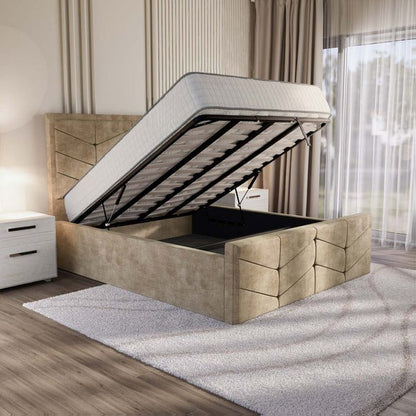 Lancaster Upholstered Ottoman Bed - Mink Coniston