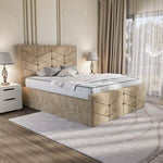 Lancaster Upholstered Ottoman Bed - Mink Coniston