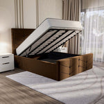 Lancaster Upholstered Ottoman Bed - Mocca Plush Velvet