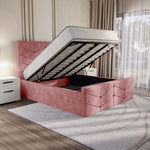 Lancaster Upholstered Ottoman Bed - Pink Coniston