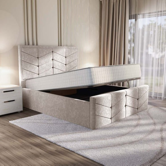 Lancaster Upholstered Ottoman Bed - Seal Grey Naples