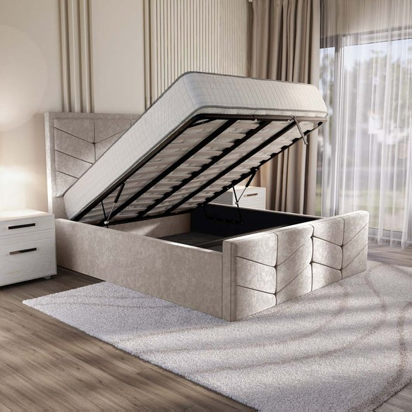 Lancaster Upholstered Ottoman Bed - Seal Grey Naples