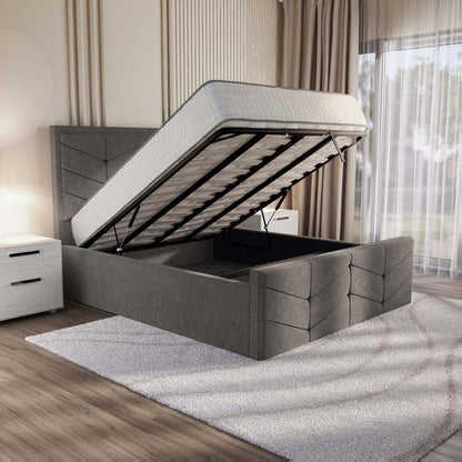 Lancaster Upholstered Ottoman Bed - Slate Grey Naples