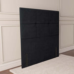 Lima Floor Standing Headboard - Black Plush Velvet