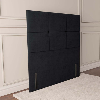 Lima Floor Standing Headboard - Black Plush Velvet