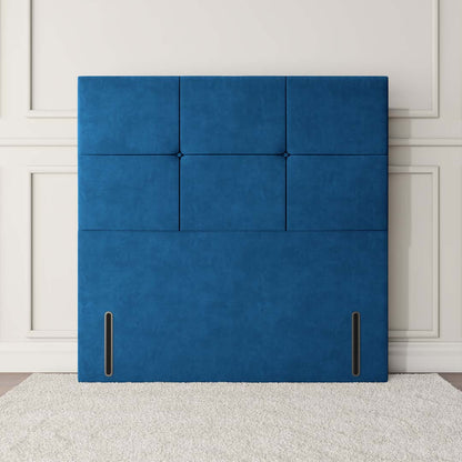 Lima Floor Standing Headboard - Blue Plush Velvet