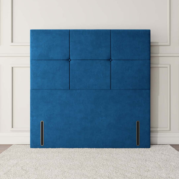 Lima Floor Standing Headboard - Blue Plush Velvet