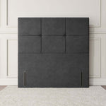 Lima Floor Standing Headboard - Steel Plush Velvet