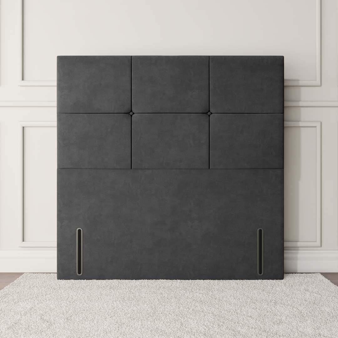 Lima Floor Standing Headboard - Steel Plush Velvet