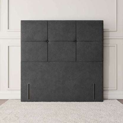 Lima Floor Standing Headboard - Steel Plush Velvet
