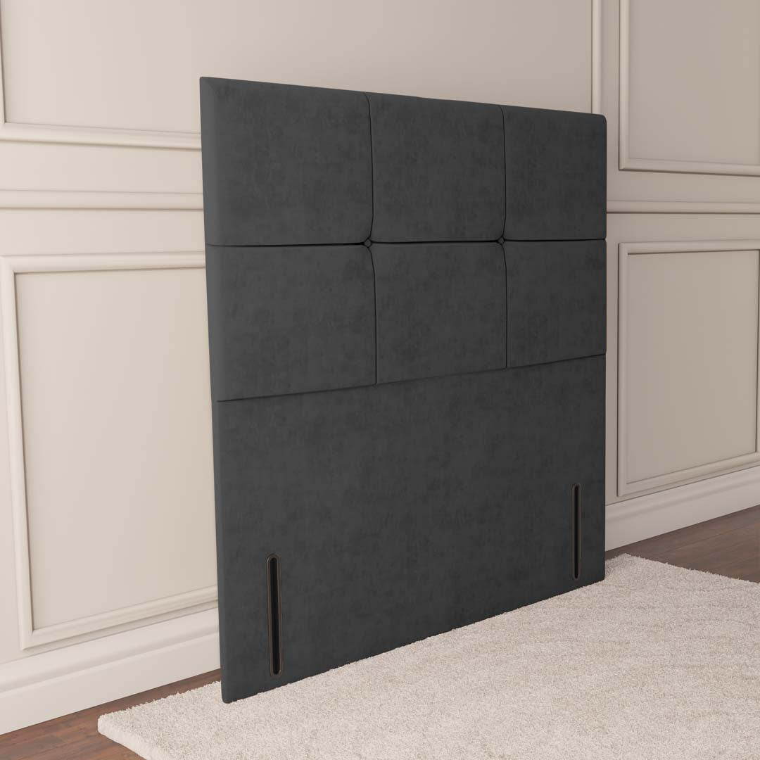 Lima Floor Standing Headboard - Steel Plush Velvet