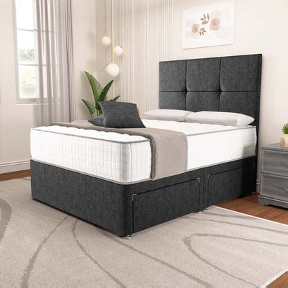 Lima Divan Bed - Black Chenille