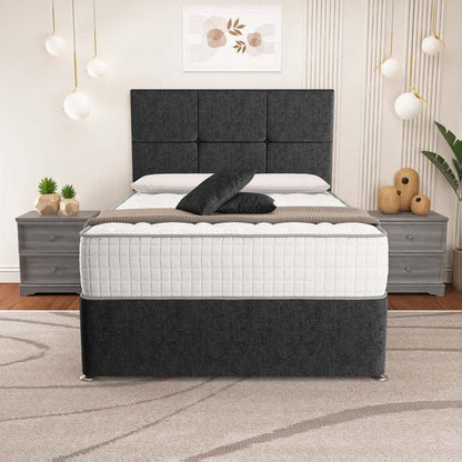 Lima Divan Bed - Black Chenille