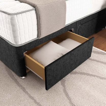 Lima Divan Bed - Black Chenille