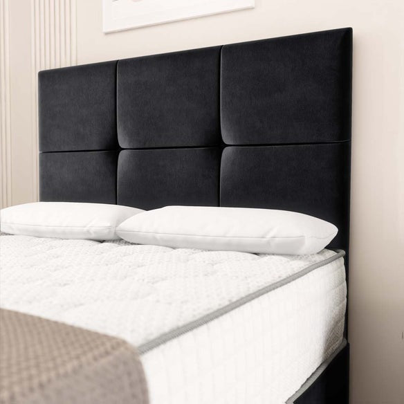 Lima Divan Bed - Black Plush Velvet
