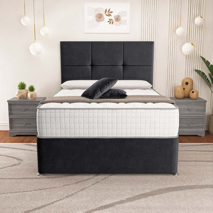 Lima Divan Bed - Black Plush Velvet
