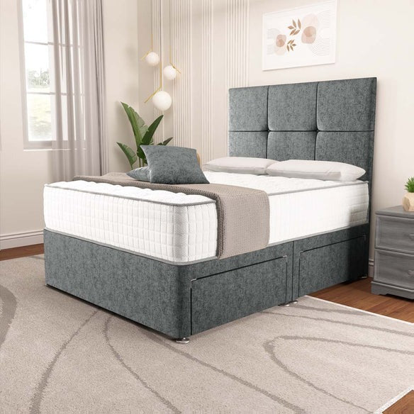 Lima Divan Bed - Charcoal Chenille