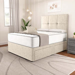 Lima Divan Bed - Cream Chenille