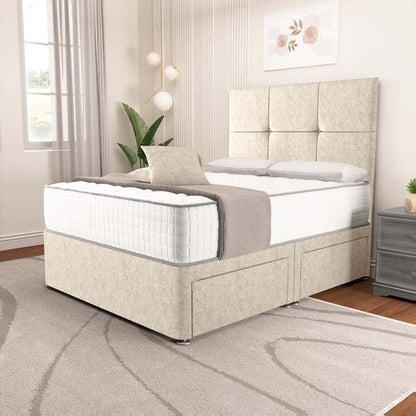 Lima Divan Bed - Cream Chenille