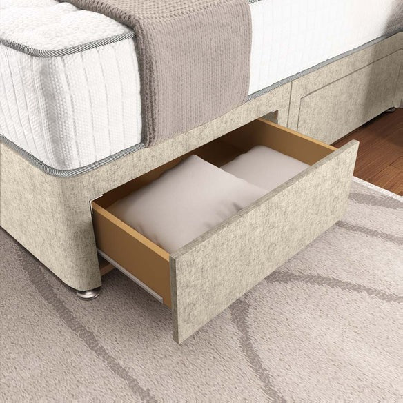 Lima Divan Bed - Cream Chenille