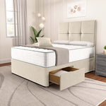 Lima Divan Bed - Cream Plush Velvet