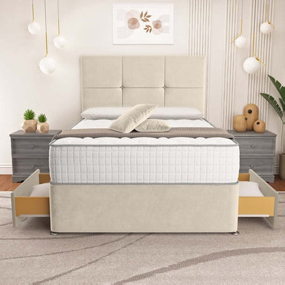 Lima Divan Bed - Cream Plush Velvet