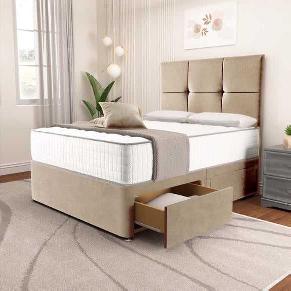 Lima Divan Bed - Mink Plush Velvet