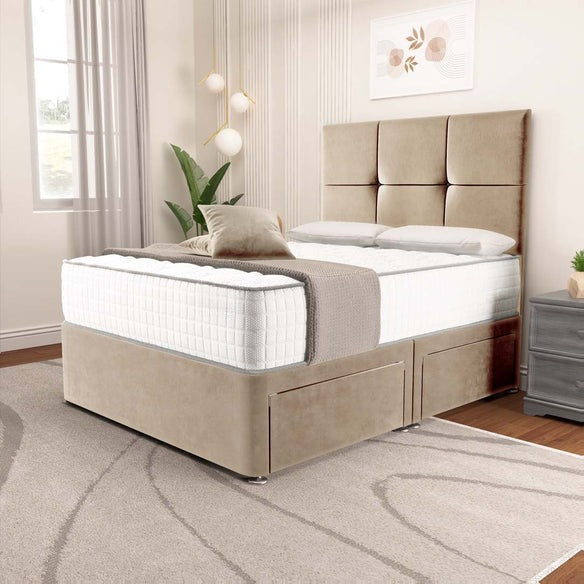 Lima Divan Bed - Mink Plush Velvet
