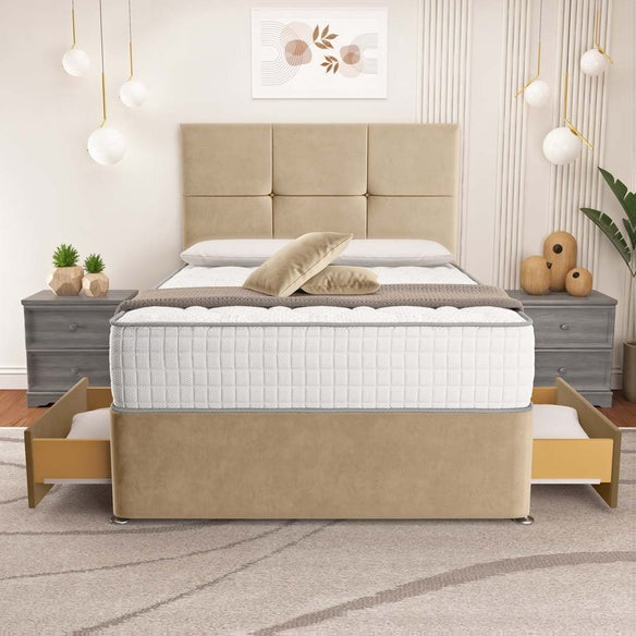 Lima Divan Bed - Mink Plush Velvet