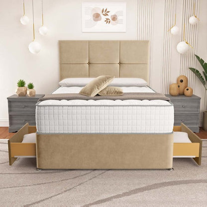 Lima Divan Bed - Mink Plush Velvet